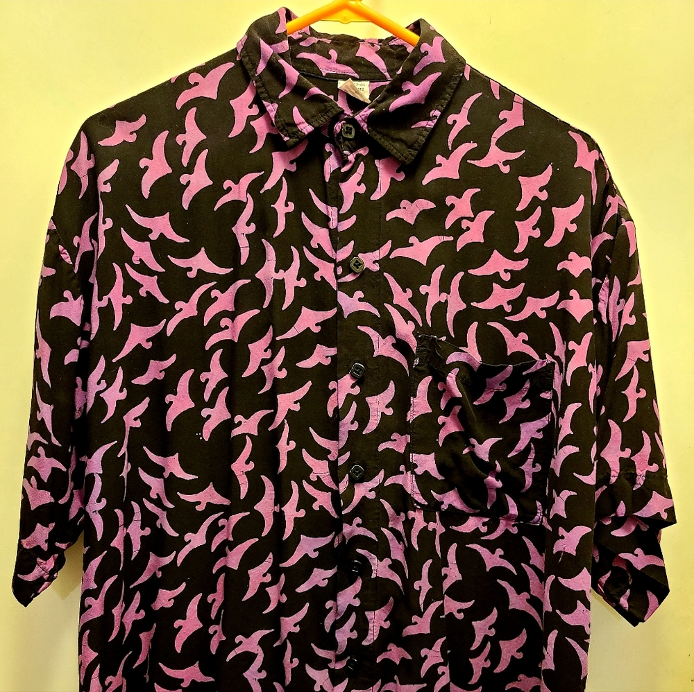Black and purple button up shirt